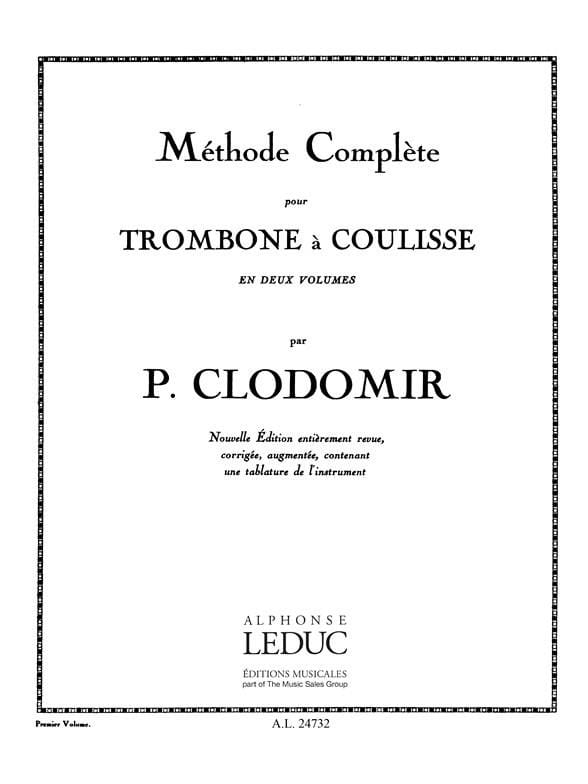 Méthode Complète Volume 1 Pierre-François Clodomir Partition Trombone