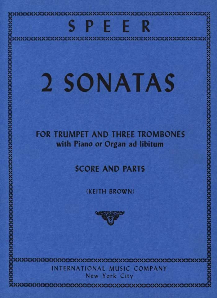 2 Sonatas Daniel Speer Partition Ensemble de cuivres