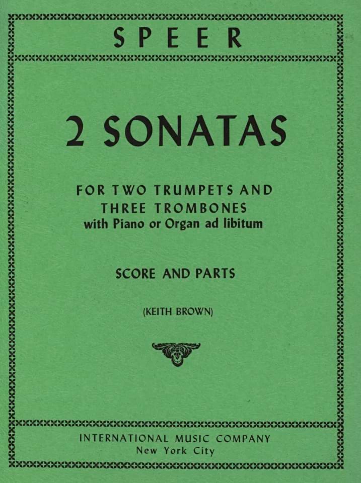 Two Sonatas Daniel Speer Partition Ensemble de cuivres