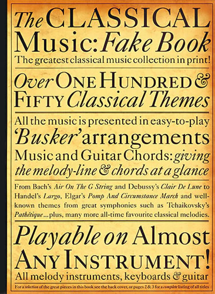 The Classical Music Fake Book Peter Lavender Partition