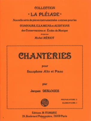 Chanteries - Jacques Desloges - Partition - Saxophone