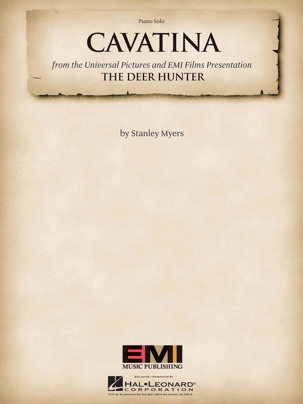 Cavatina from the deer hunter Stanley Myers Partition Musique de film