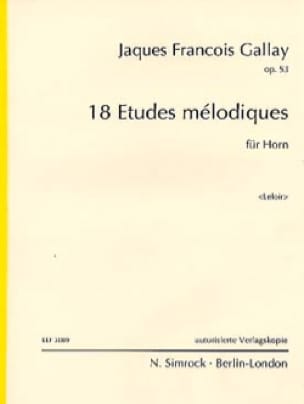 18 Etudes Mélodiques op. 53 Jacques-François Gallay Partition Cor