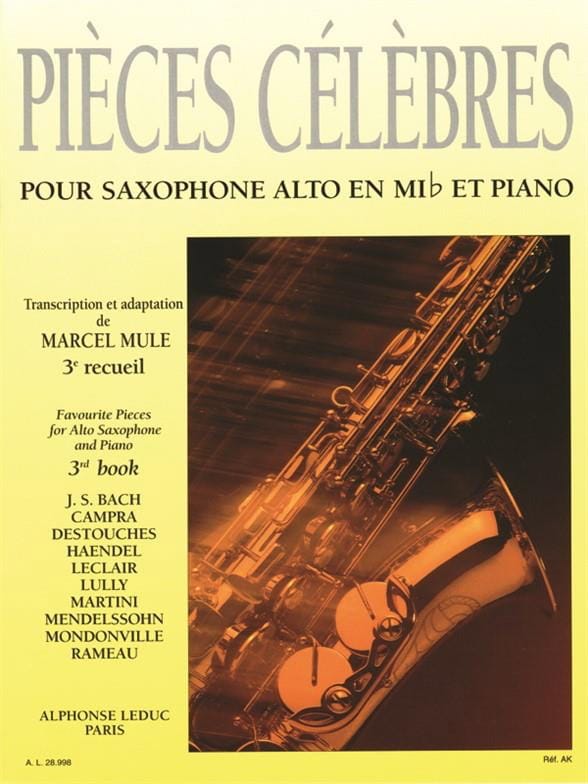 Pièces Célèbres Volume 3 - Partition - Saxophone