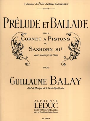 Prélude et Ballade Guillaume Balay Partition Trompette