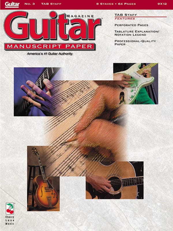 Guitar Manuscript Paper N°3. Tab Staff Partition Guitare