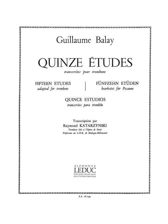 15 Etudes Balay / katarzynski Partition Trombone