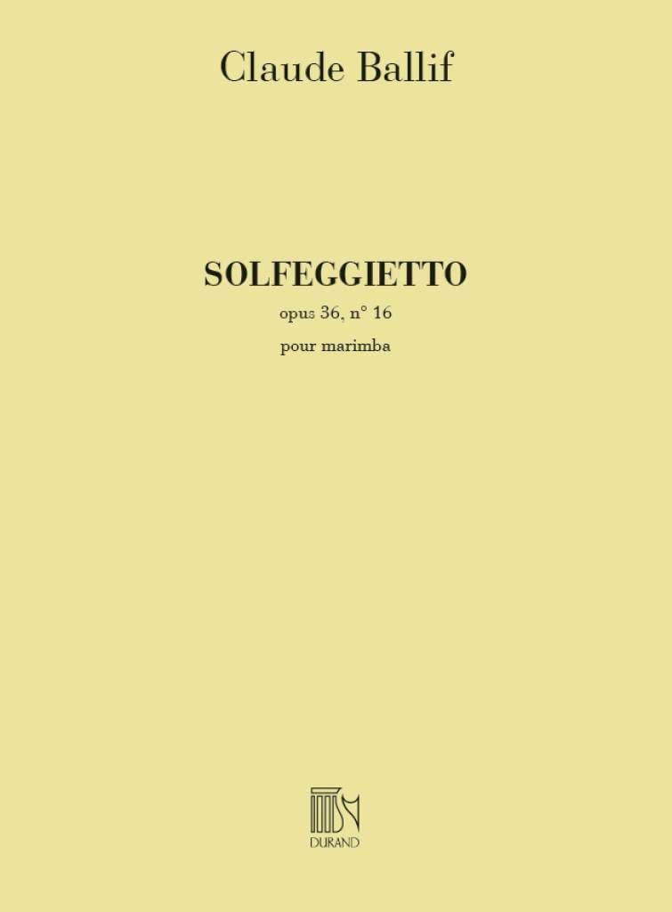 Solfeggietto Opus 36 N° 16 Claude Ballif Partition Marimba