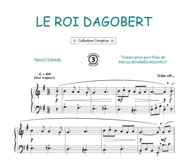 Le Roi Dagobert - Traditionnel - Partition - Chanson française
