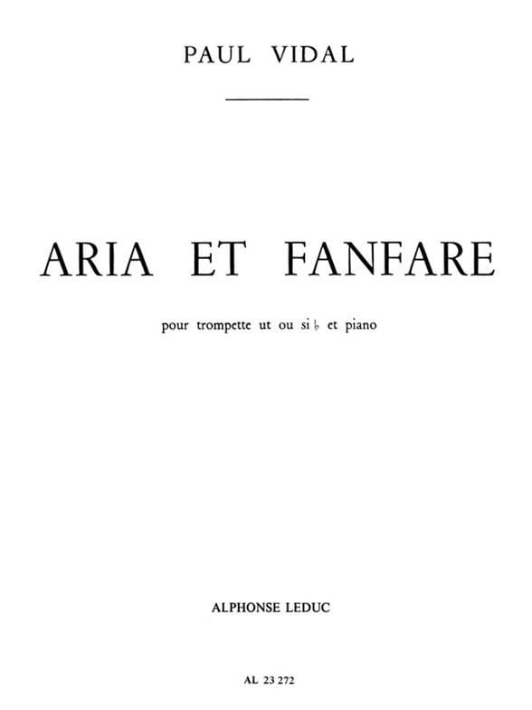 Aria et Fanfare - Paul Vidal - Partition - Trompette