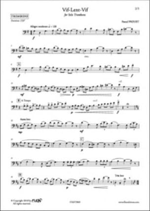 Vif Lent Vif Pascal Proust Partition Trombone