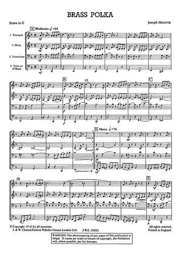 Brass Polka Joseph Horovitz Partition Ensemble de cuivres