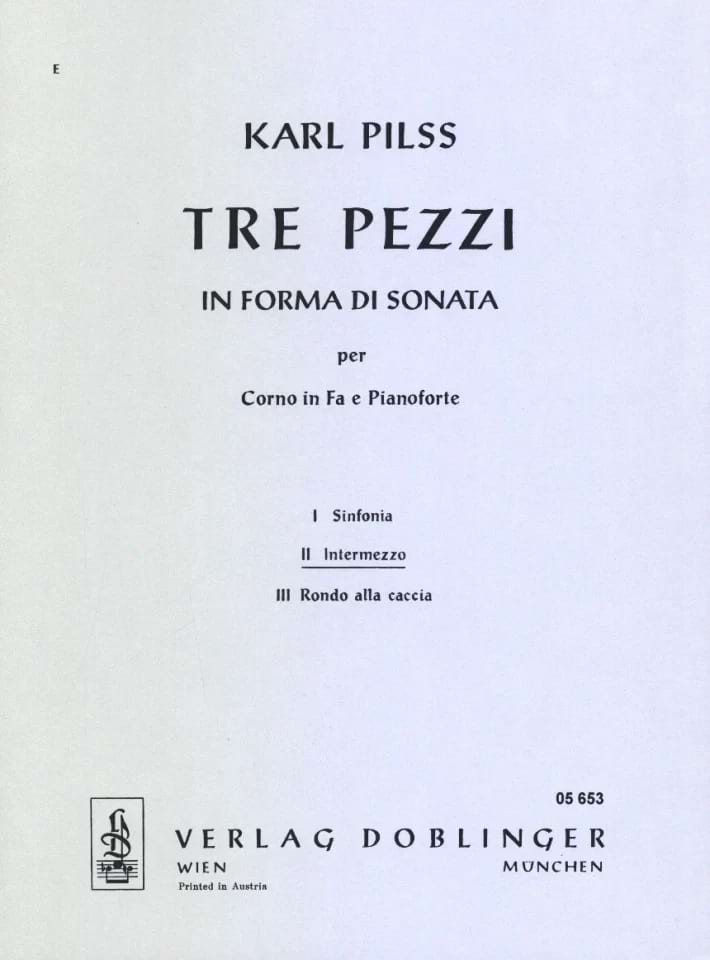 Tre Pezzi Volume 2 Karl Pilss Partition Cor