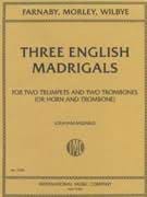 Three English Madrigals Partition Ensemble de cuivres