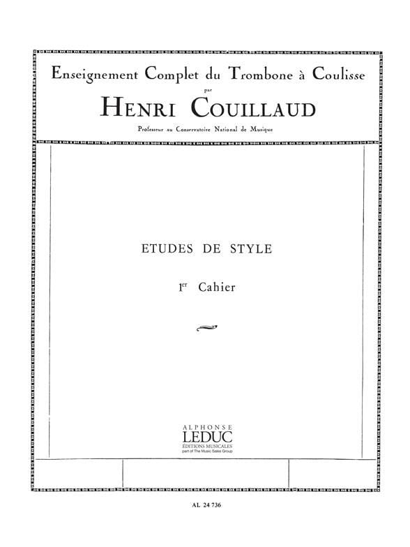Etudes de style volume 1 Henri Couillaud Partition Trombone