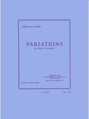 Variations Pierre-Max Dubois Partition Saxophone
