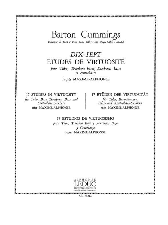17 Etudes de Virtuosité - Barton Cummings - Partition - Tuba