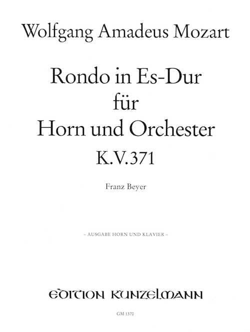 Rondo In Es-Dur KV 371 MOZART Partition Cor