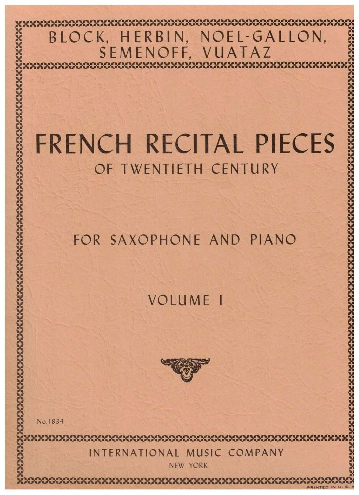 French Recital Pieces of the Twentieth Century Volume 1 - Partition