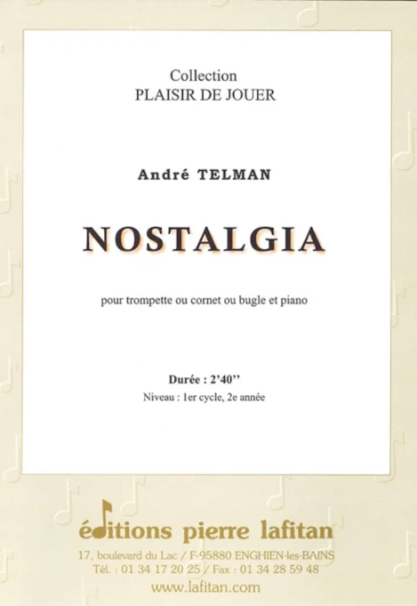 Nostalgia - Trompette André Telman Partition Trompette