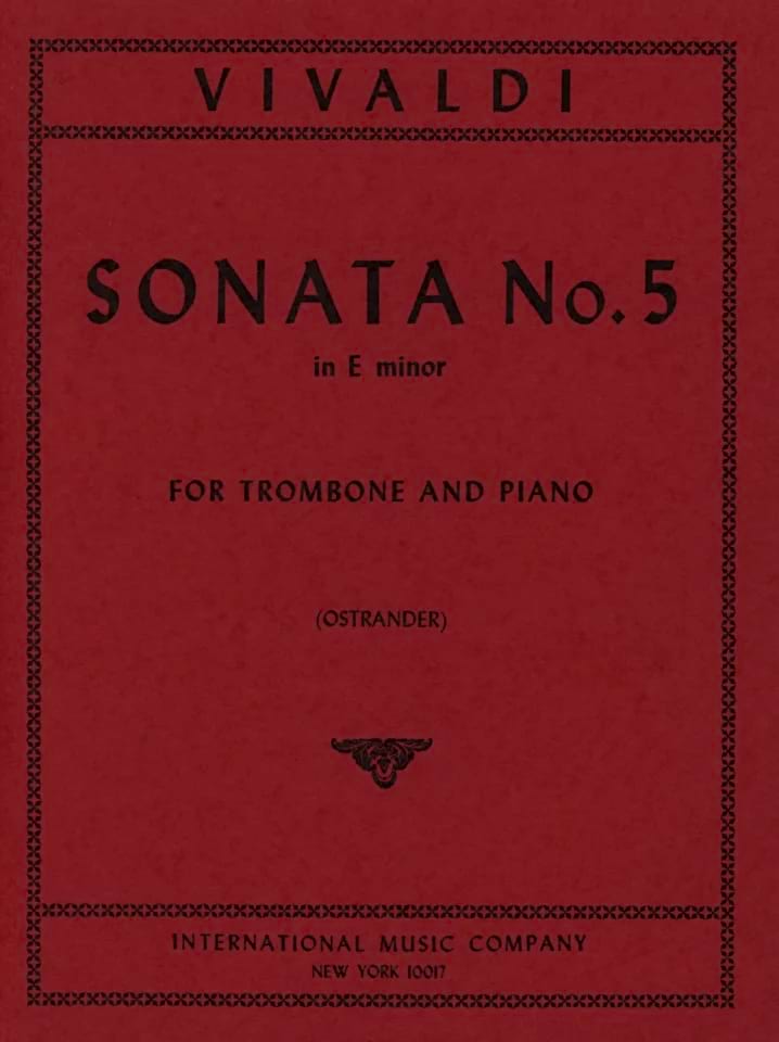 Sonata N° 5 In E Minor VIVALDI Partition Trombone