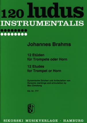 12 études pour Trompette ou Cor BRAHMS Partition Trompette