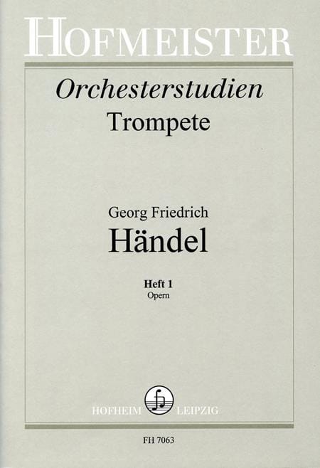 Orchesterstudien Heft 1 - Opern HAENDEL Partition Trompette