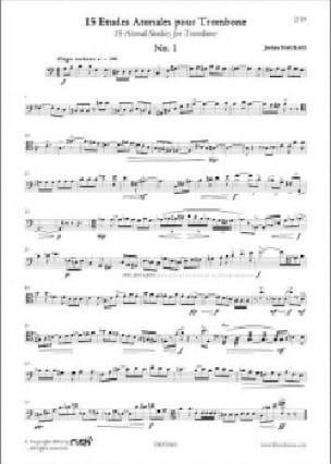 15 Etudes Atonales pour Trombone Jérôme Naulais Partition Trombone