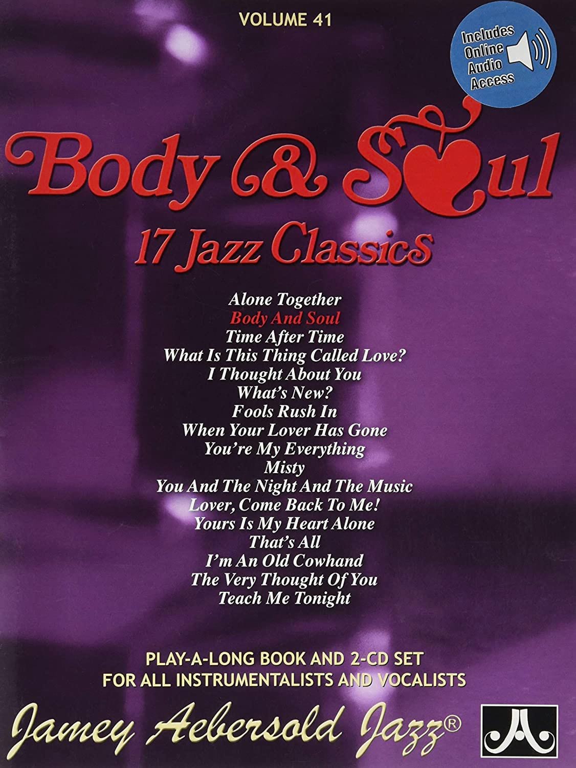 Volume 41 - Body & Soul METHODE AEBERSOLD Partition Jazz