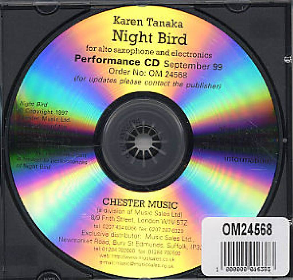 CD - Night Bird Karen Tanaka Partition Saxophone
