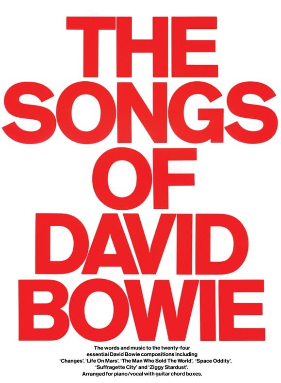 The Songs Of David Bowie David Bowie Partition Pop / Rock