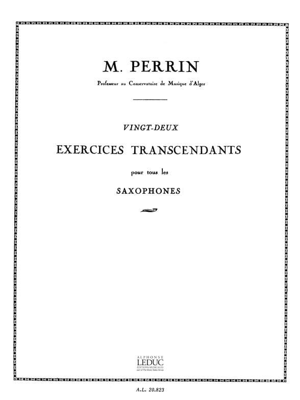22 Exercices Transcendants Perrin Partition Saxophone