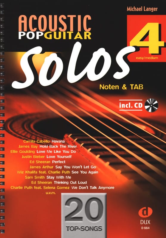Acoustic Pop Guitar Solos - Volume 4 - Partition - Pop / Rock
