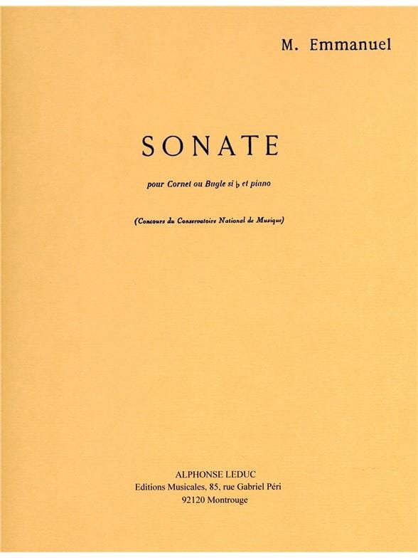 Sonate Maurice Emmanuel Partition Trompette