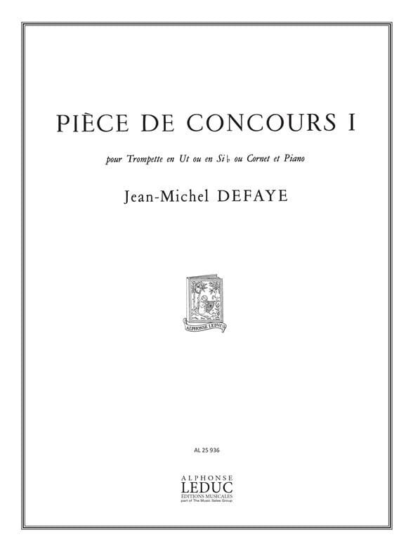 Pièce de Concours 1 - Jean-Michel Defaye - Partition - Trompette