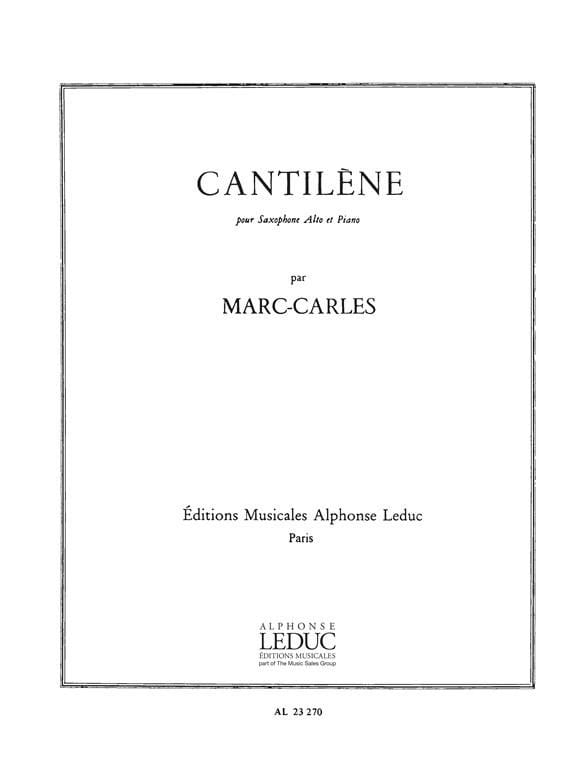 Cantilène Marc Carles Partition Saxophone