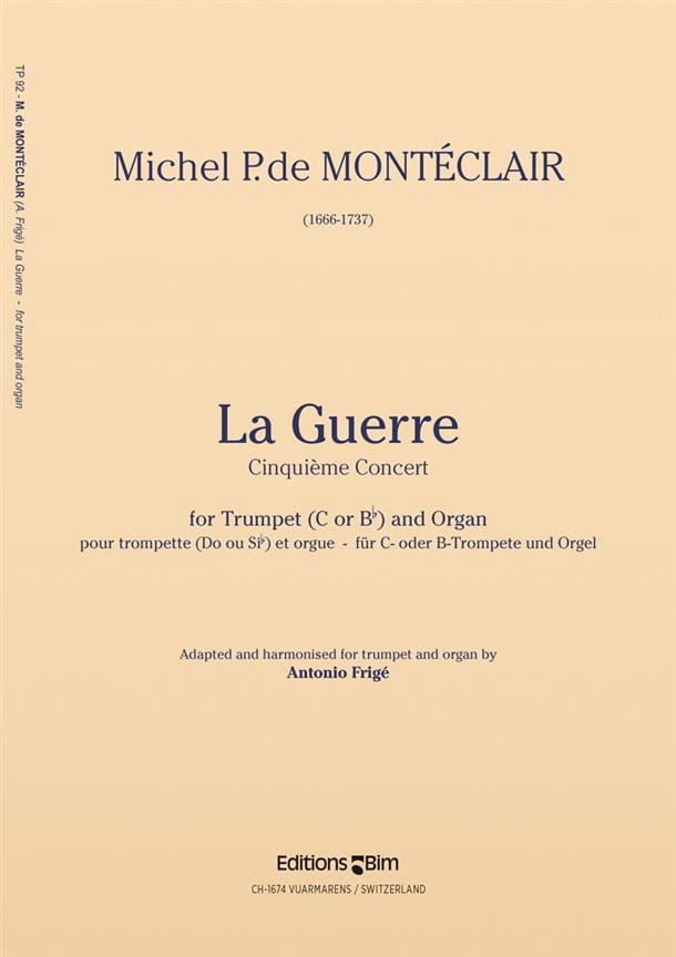 La Guerre - Cinquième Concert - Michel P. De Montéclair - Partition