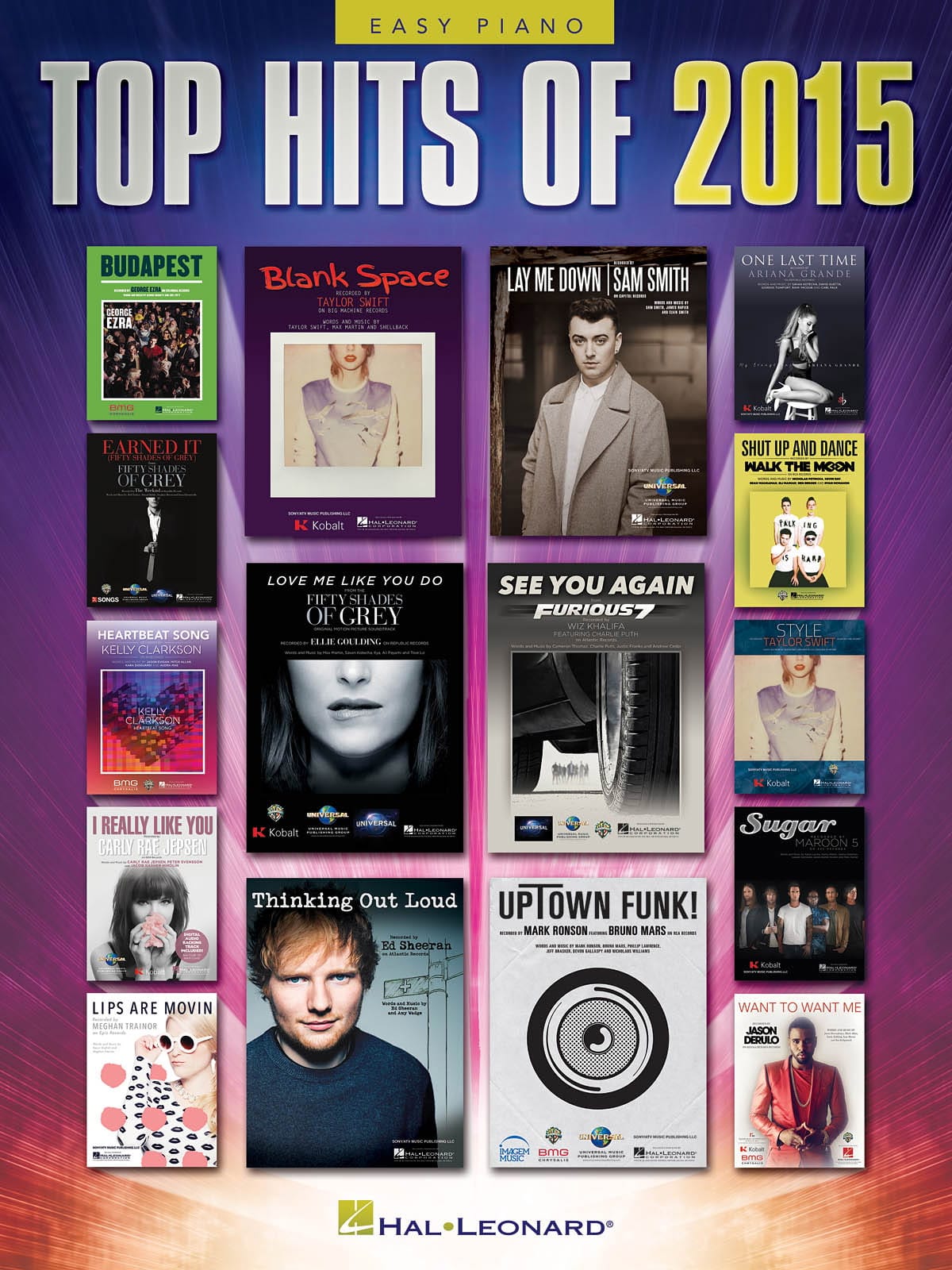 Top Hits of 2015 - Version Piano Facile Partition Pop / Rock