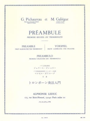 Préambule Premier Receuil - G. Pichaureau & M. Galiègue - Partition