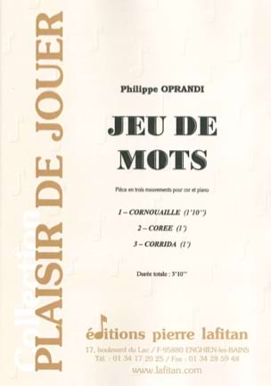 Jeu de Mots Philippe Oprandi Partition Cor