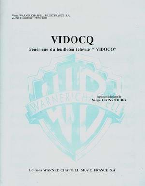 Vidocq Serge Gainsbourg Partition Chanson française