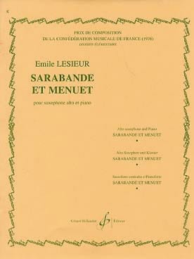Sarabande et Menuet Emile Lesieur Partition Saxophone