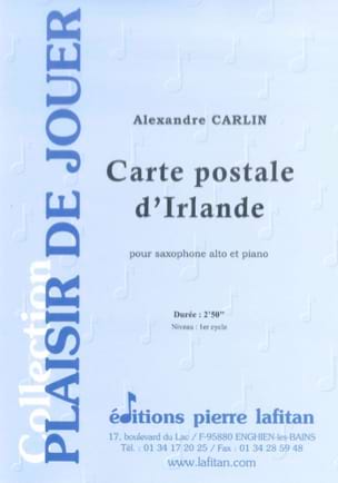Carte postale d'Irlande Alexandre Carlin Partition Saxophone