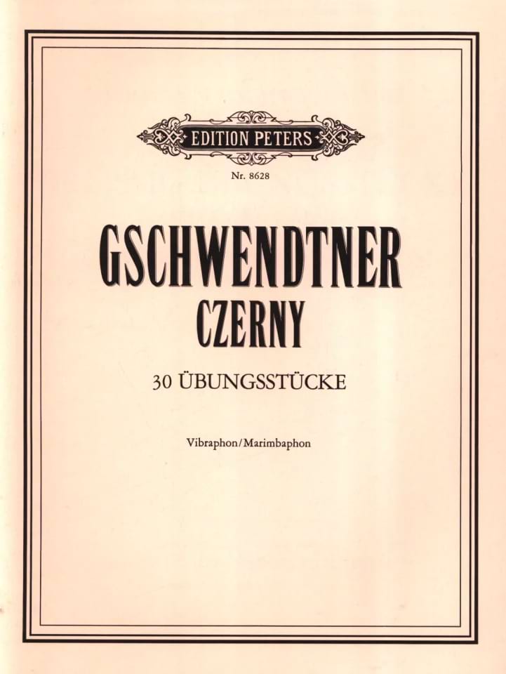 30 Ubungsstücke Carl Czerny Hermann Gschwendtner Partition Vibraphone