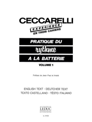 Experience - Pratique du Rythme A la Batterie Volume 1