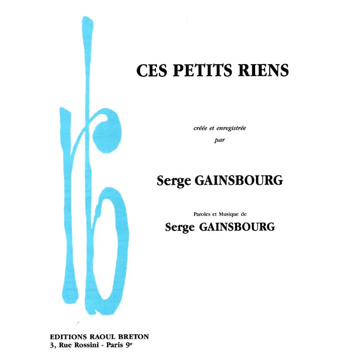 Ces Petits Riens Serge Gainsbourg Partition Chanson française