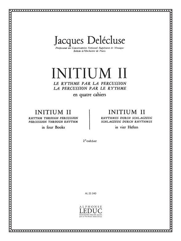 Initium 2 Jacques Delécluse Partition Caisse-claire