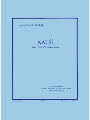 Kaléi Jacques Delécluse Partition Ensemble de percussions