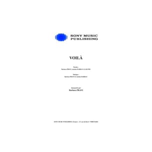 VOILÀ Barbara Pravi Partition Chanson française