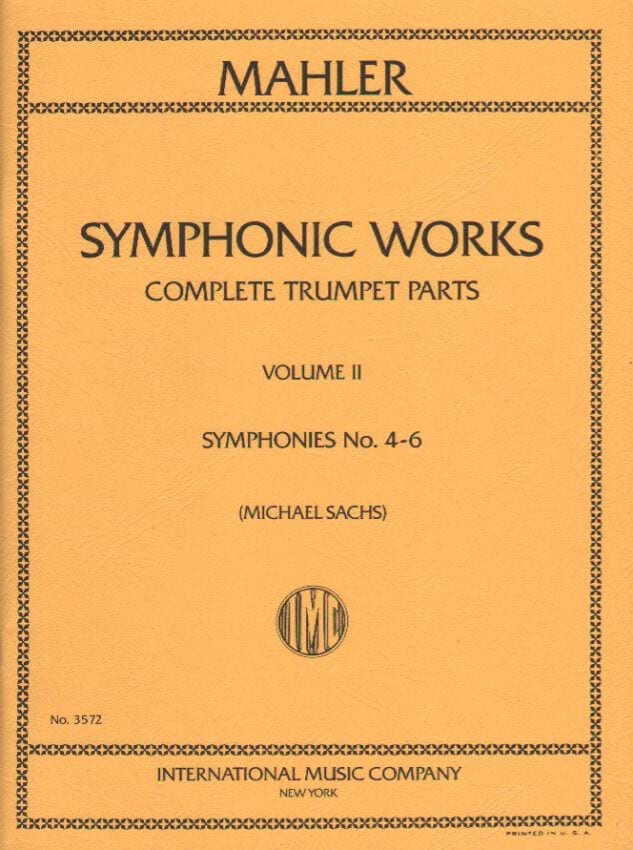 Symphonic Works Volume 2 N° 4-6 MAHLER Partition Trompette